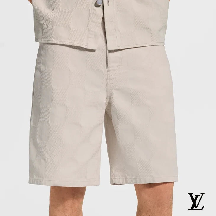 Louis Vuitton Beige Damier Jacquard Shorts