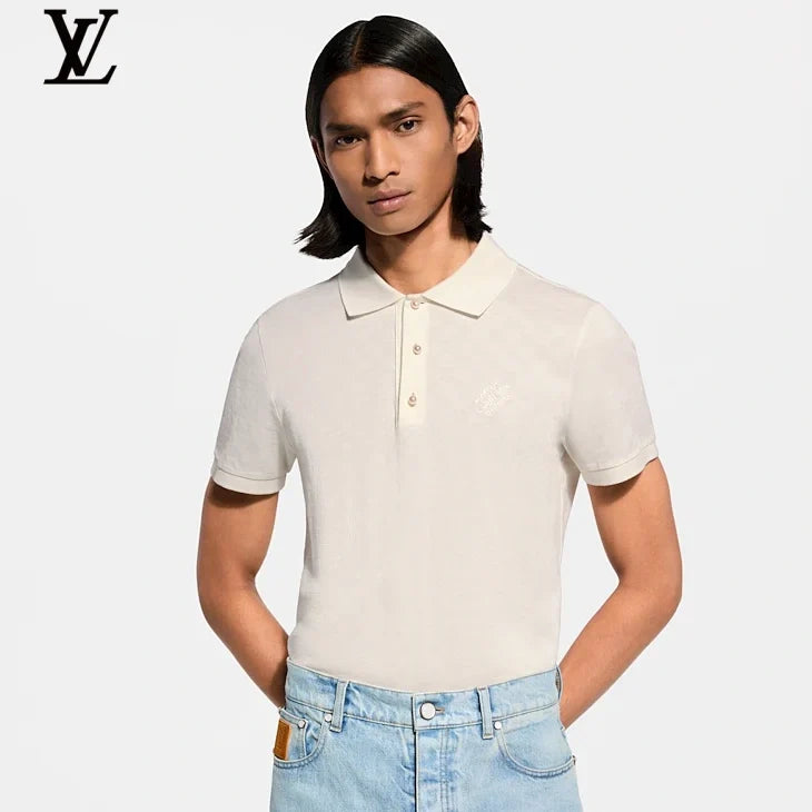 Louis Vuitton Damier Embossed Short-Sleeve Polo