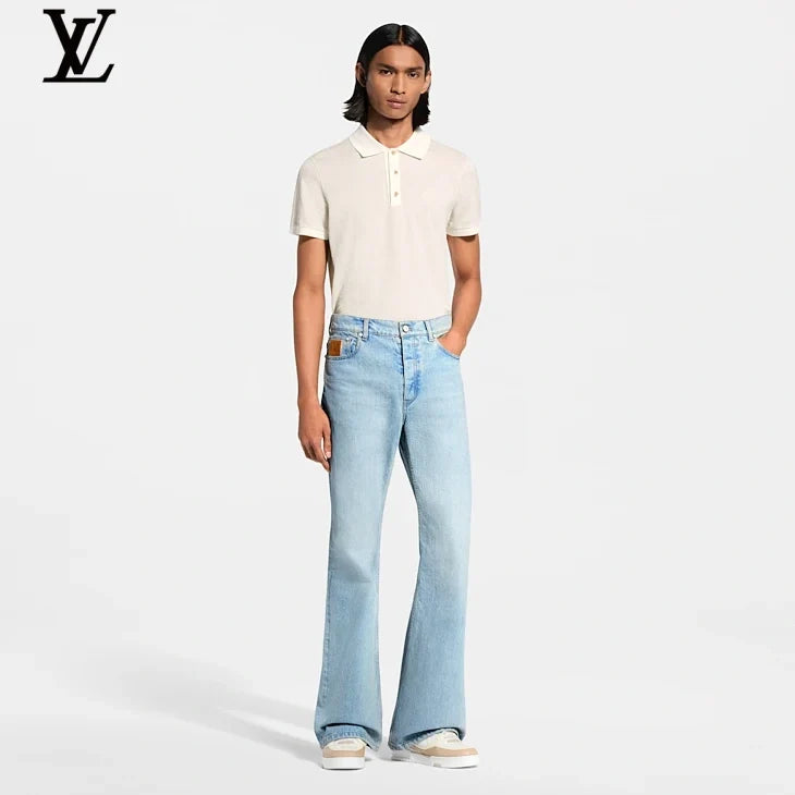 Louis Vuitton Damier Embossed Short-Sleeve Polo