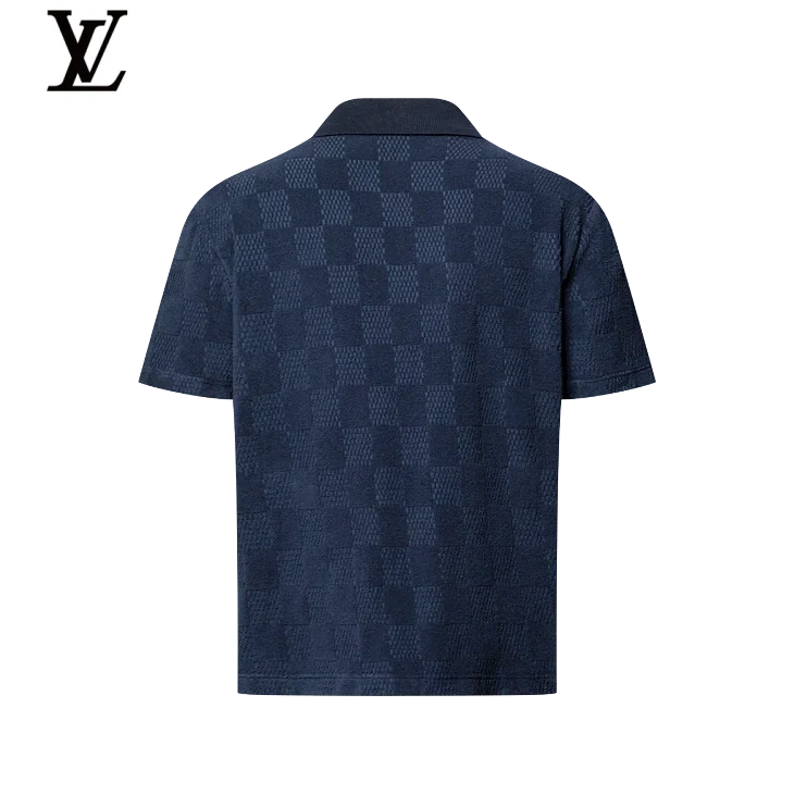 Louis Vuitton Navy Damier Short Sleeve Polo Shirt