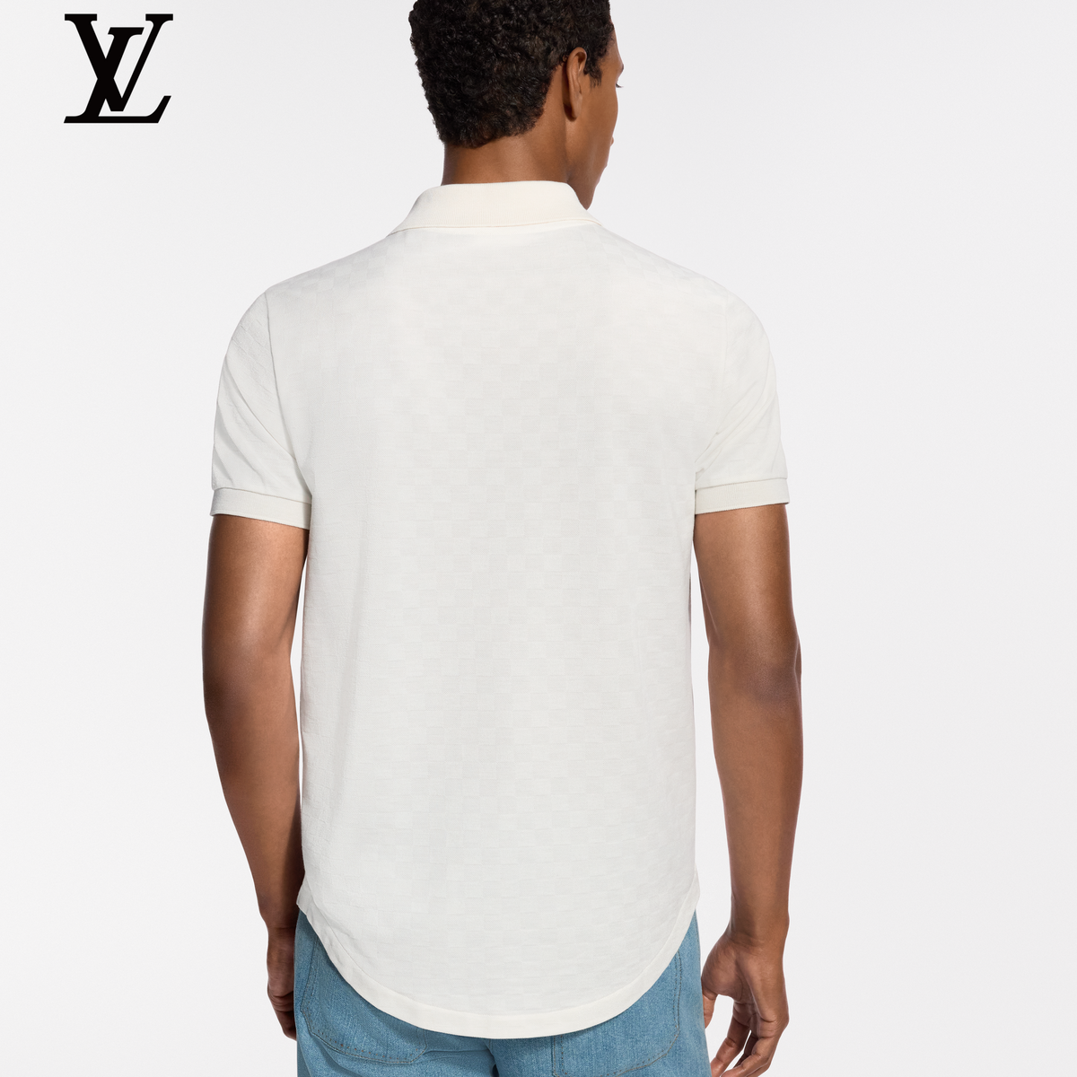 Louis Vuitton White Textured Short Sleeve Polo