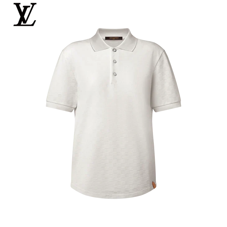 Louis Vuitton White Textured Short Sleeve Polo