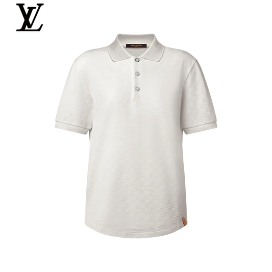 Louis Vuitton White Textured Short Sleeve Polo
