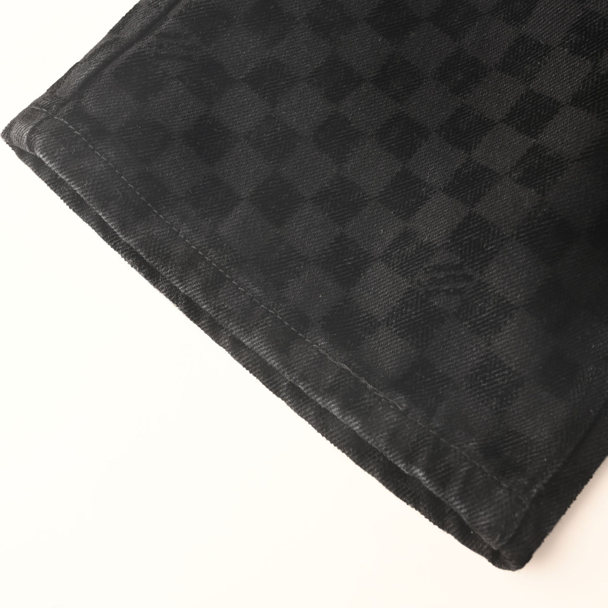 Louis Vuitton Mosaic Flocked Checkerboard Panel Jeans | Designer Statement Denim Pants for Streetwear Styling