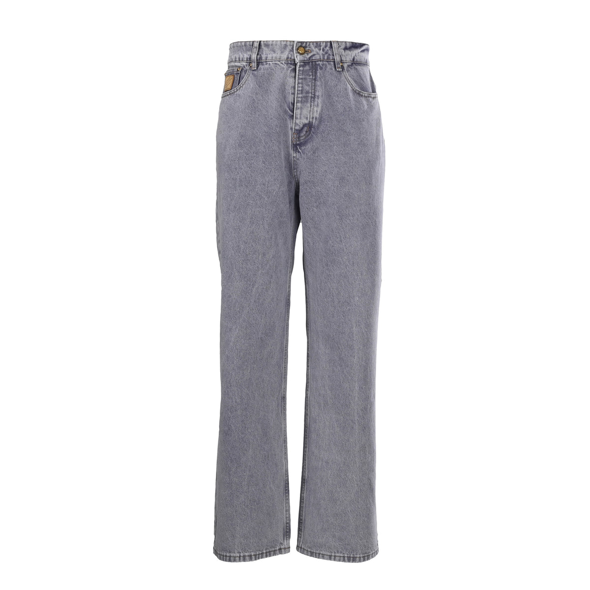 Louis Vuitton Faded Denim Jeans with Leather Patch Pocket | Casual Luxury Wear