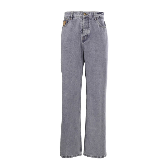 Louis Vuitton Faded Denim Jeans with Leather Patch Pocket | Casual Luxury Wear