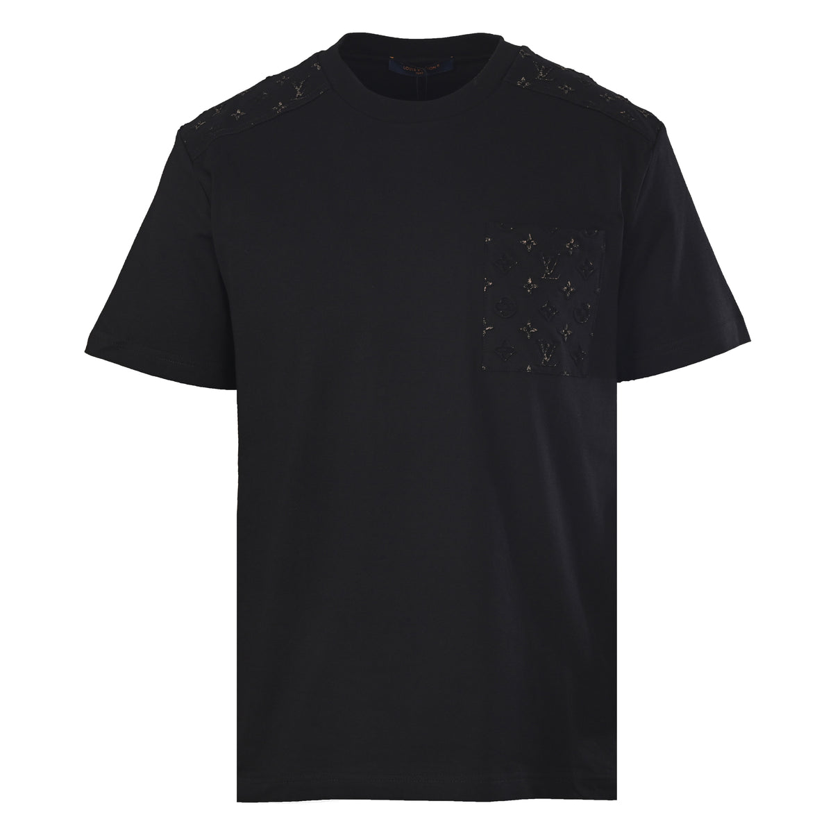 Louis Vuitton Embossed Panel T-Shirt with Gold Foil Print – Designer Cotton Streetwear
