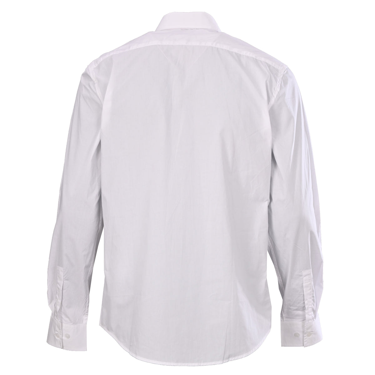 Louis Vuitton White Lovers Logo Shirt in Smooth Rayon Poplin, Unisex Long-Sleeve Button-Up with Concealed Placket and Point Collar
