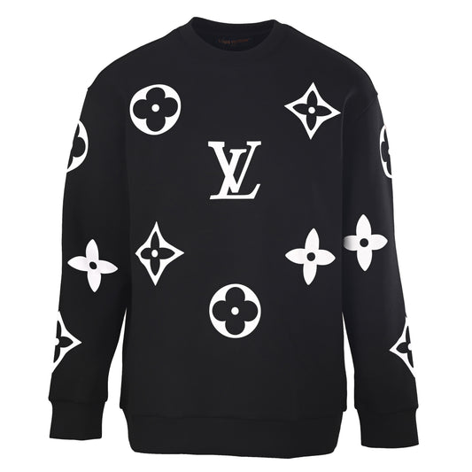 Louis Vuitton All-Over Monogram Print Crewneck Sweatshirt | Designer Casual Pullover for Everyday Streetwear Outfits
