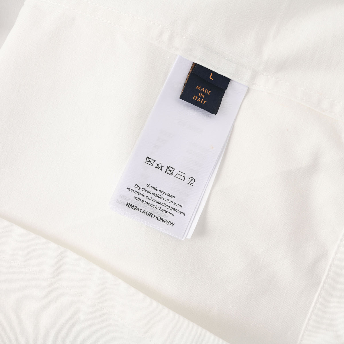 Louis Vuitton White Long Sleeve Shirt with Monogram Embossed Pocket, Minimalist Designer Smart Casual Button-Up