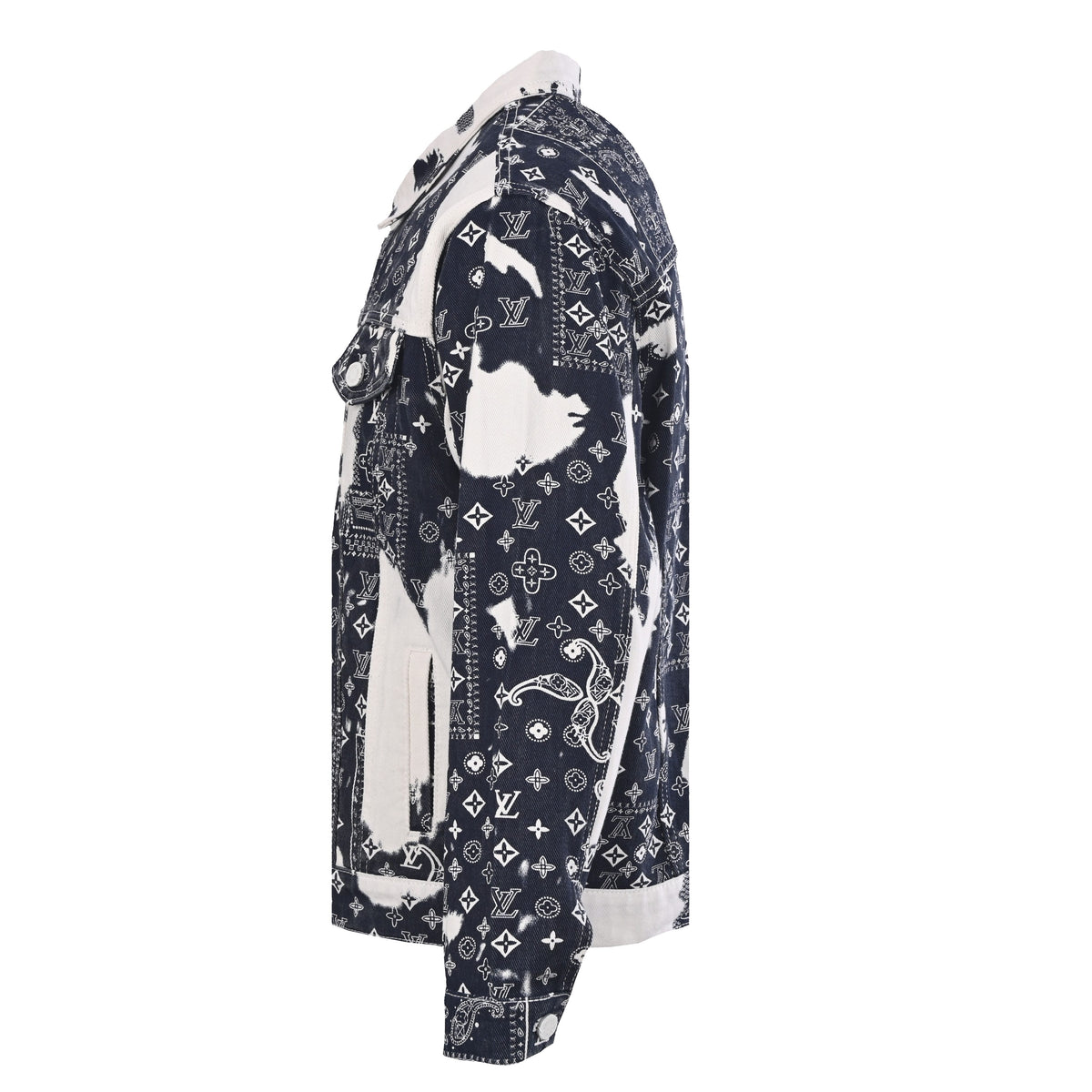Louis Vuitton Paisley Denim Jacket | Bandana-Inspired Designer Jean Outerwear for Casual Streetwear