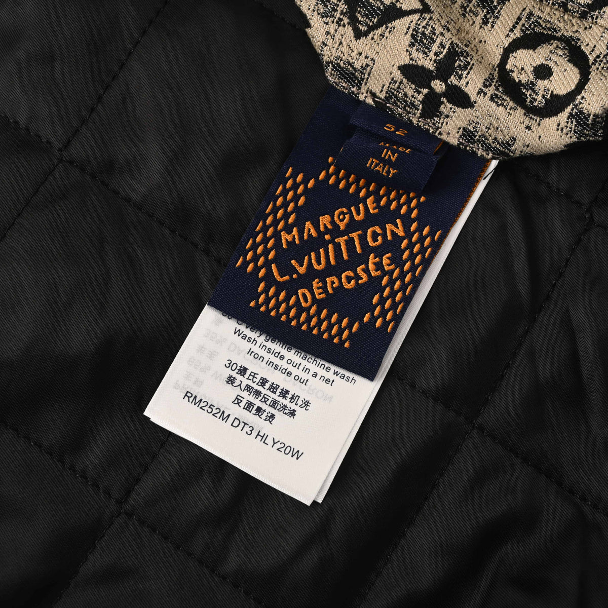 Louis Vuitton Beige All-Over Monogram Jacket with Embroidered Logo Motifs, Button-Up Trucker Silhouette, Twin Chest Pockets and Bronze-Tone Buttons