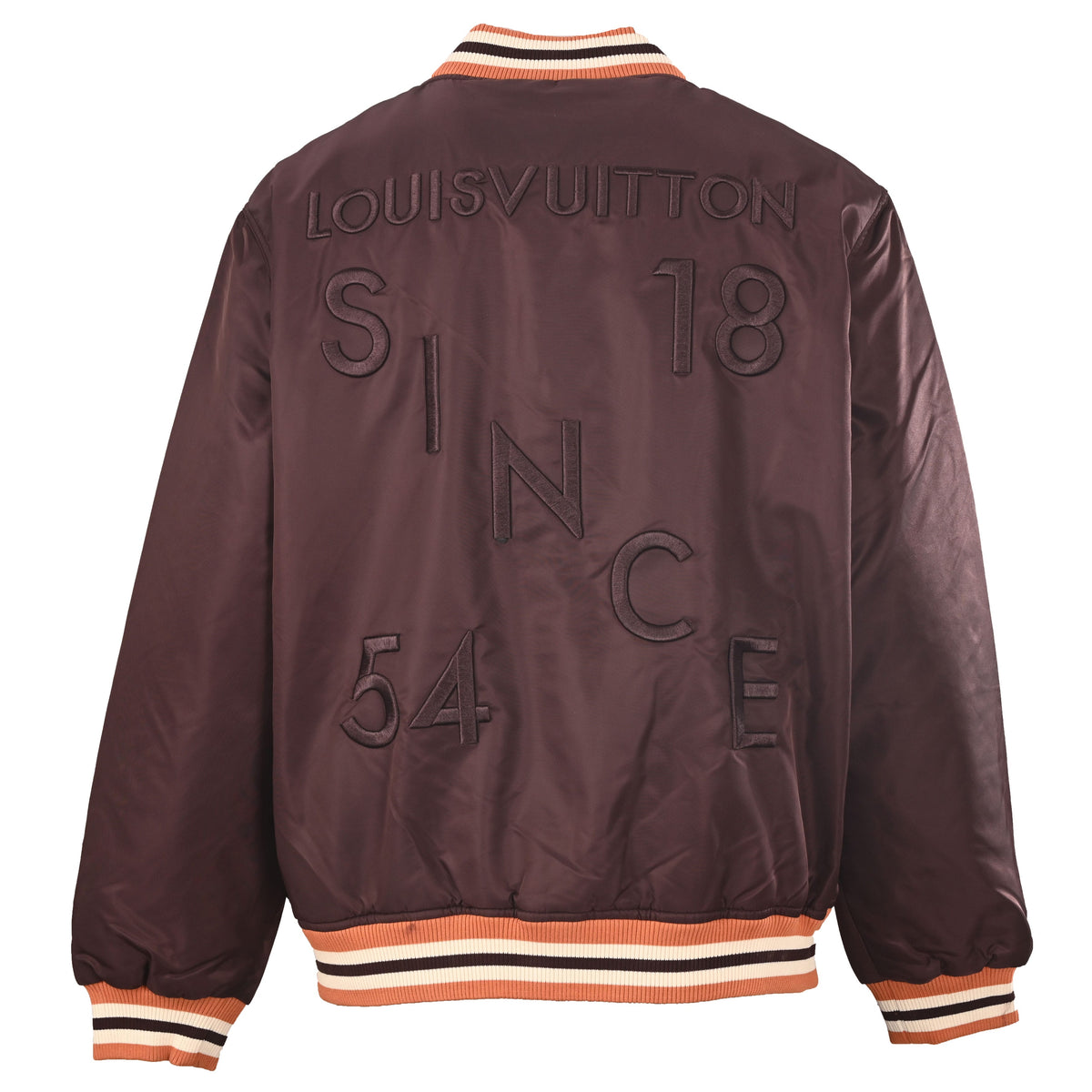 Louis Vuitton Beaded Letter Varsity Jacket | Padded Baseball Outerwear with Designer Statement Streetwear Style