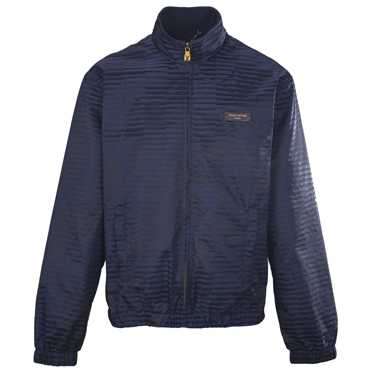 Louis Vuitton Monogram Striped Jacquard Stand-Collar Track Jacket | Designer Athleisure & Luxury Streetwear