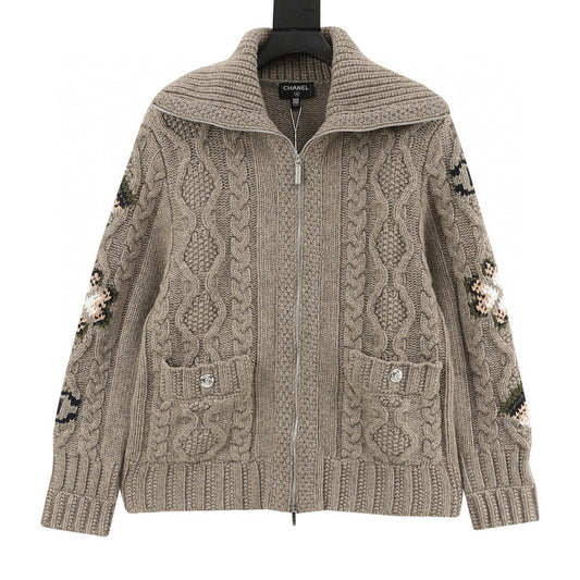 Chanel Cable-Knit Zip-Up Jacket