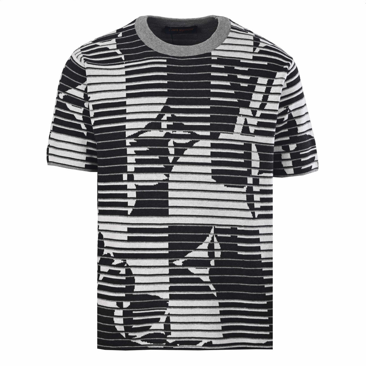 Louis Vuitton Optical Monogram Stripe Knit Tee | Designer Statement Knitwear
