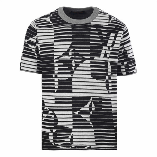 Louis Vuitton Optical Monogram Stripe Knit Tee | Designer Statement Knitwear
