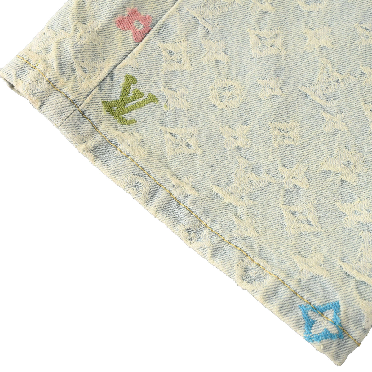 Louis Vuitton Candy Embroidered Jeans - Playful Graphic Denim Pants for Designer Casual Streetwear