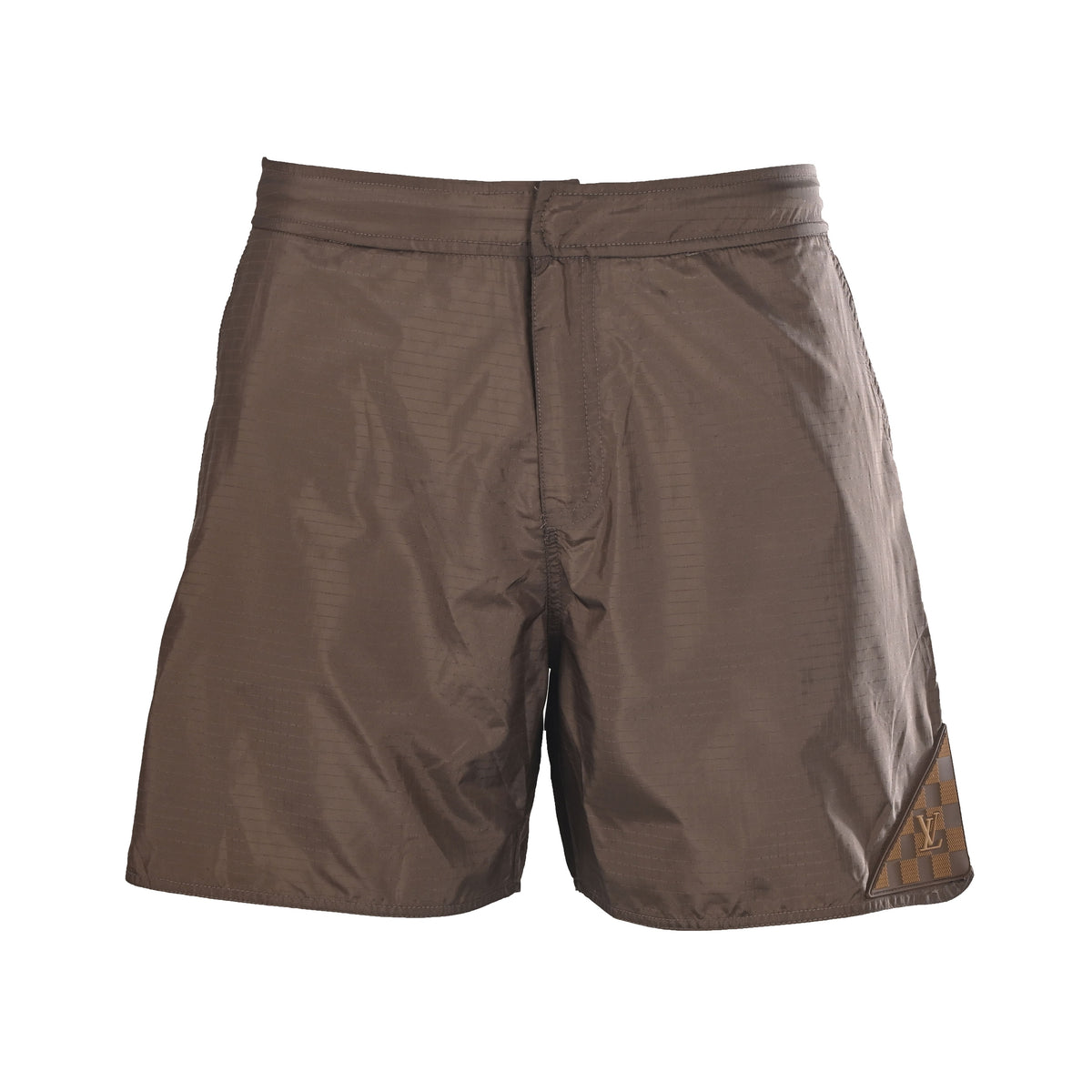 Louis Vuitton Technical Fabric Rubber Patch Swim Shorts | Luxury Resort Wear