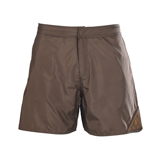 Louis Vuitton Technical Fabric Rubber Patch Swim Shorts | Luxury Resort Wear