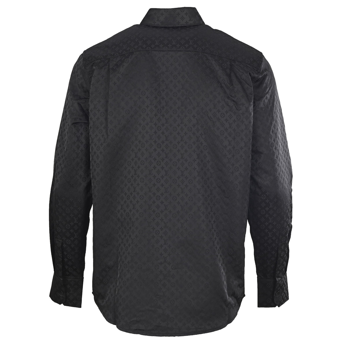 Louis Vuitton Subtle Jacquard Long-Sleeve Mulberry Silk Shirt | Designer Luxury Evening & Smart Casualwear