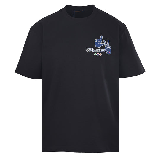 Louis Vuitton Hand Gesture Letter Graphic T-Shirt | Designer Streetwear