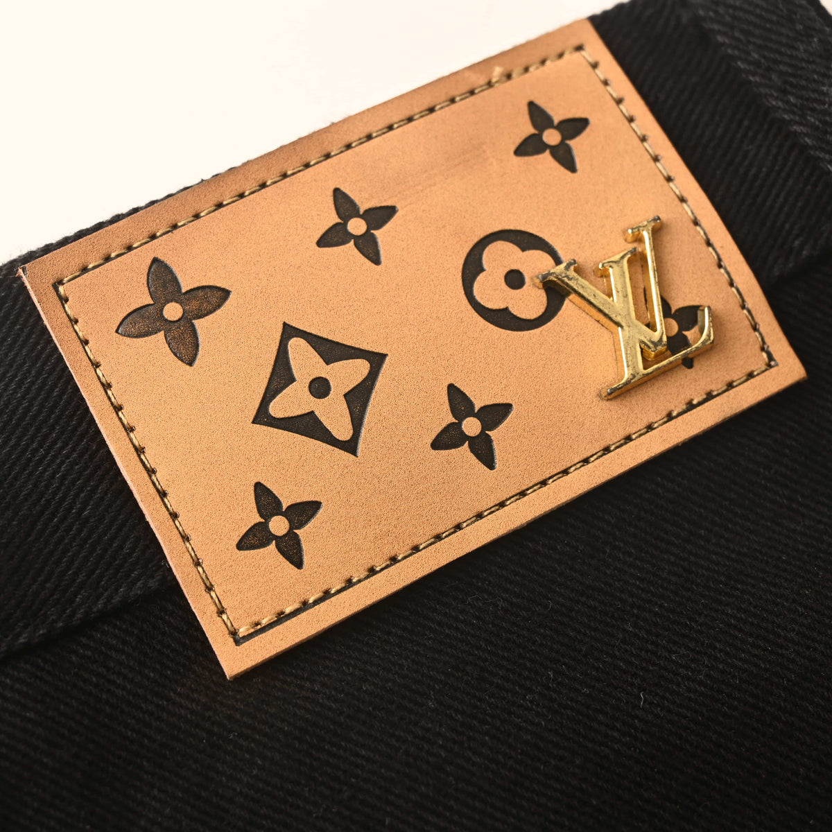 Louis Vuitton Embossed Monogram Cargo Jeans - Full-Length Utility Denim Pants for Designer Workwear Streetwear Styling