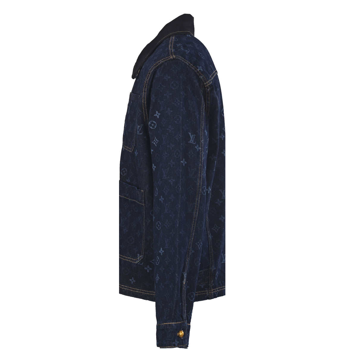 Louis Vuitton All-Over Monogram Denim Workwear Jacket | Designer Utility-Inspired Outerwear for Statement Streetwear