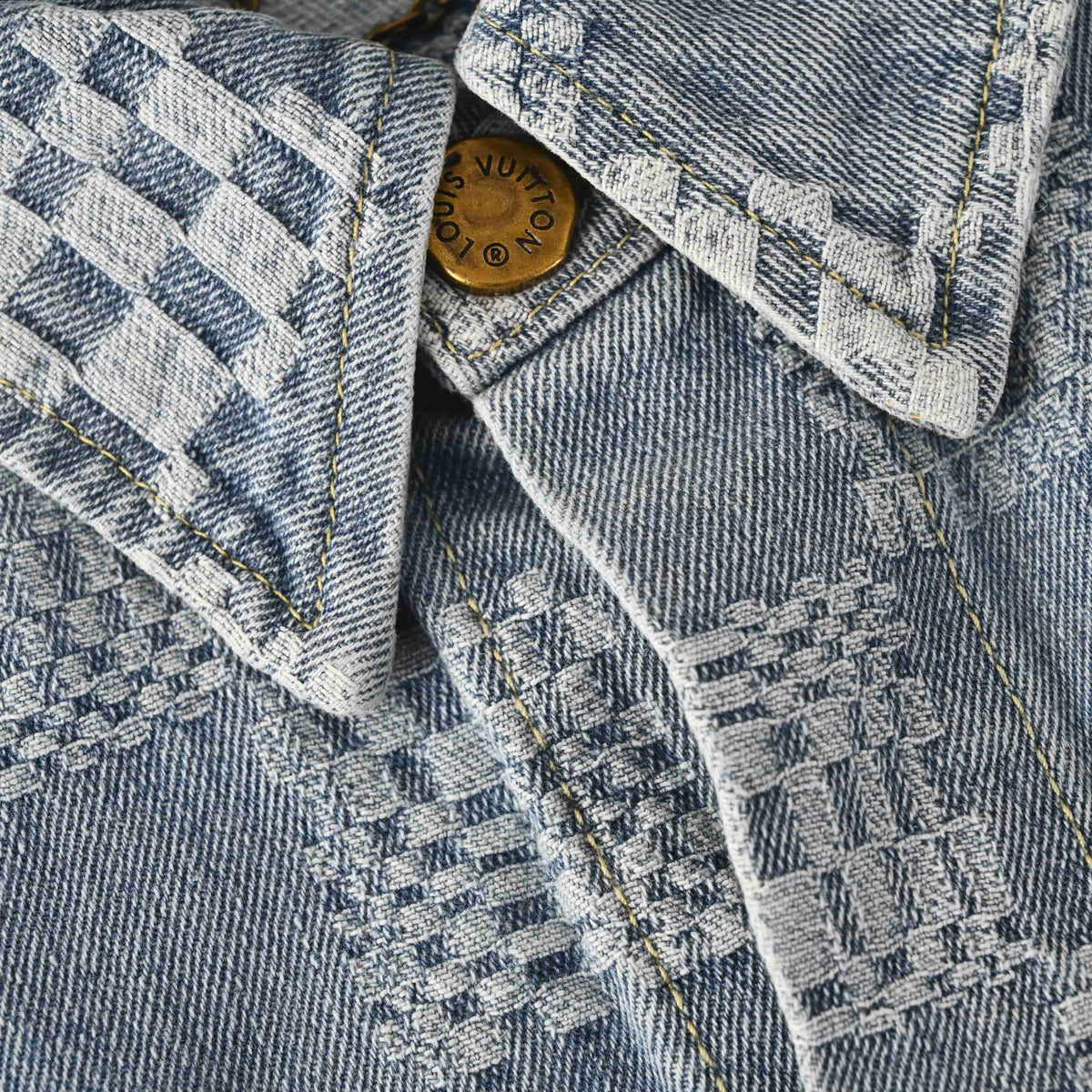 Louis Vuitton Checkerboard Short-Sleeve Denim Shirt | Luxury Streetwear