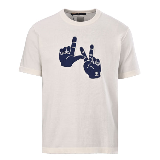 Louis Vuitton Blue Hand Gesture Knit T-Shirt | Designer Streetwear