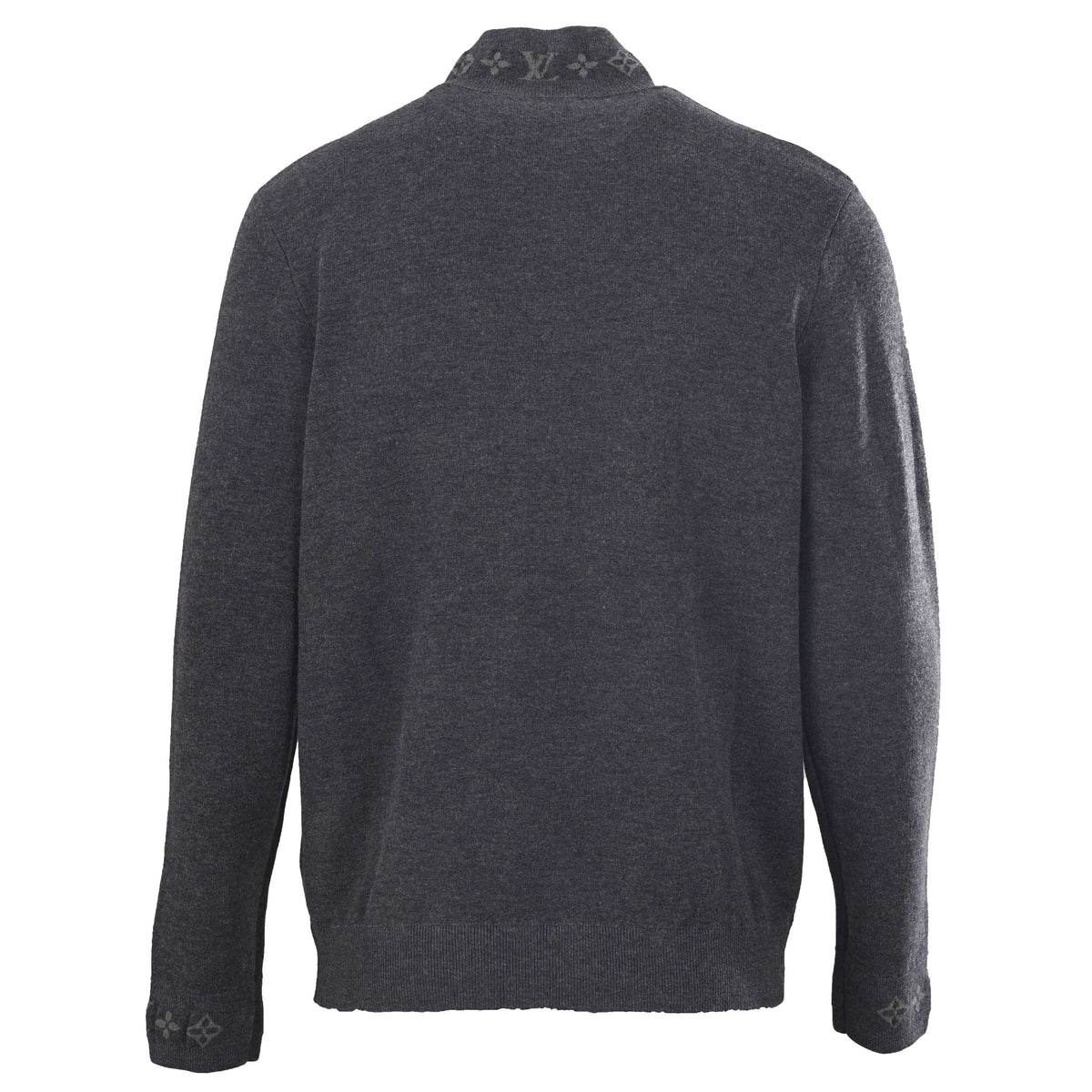 Louis Vuitton Jacquard Collar & Sleeve Knit Jacket | Waist-Defined Double-Knit Sweater Outerwear for Smart-Casual Style