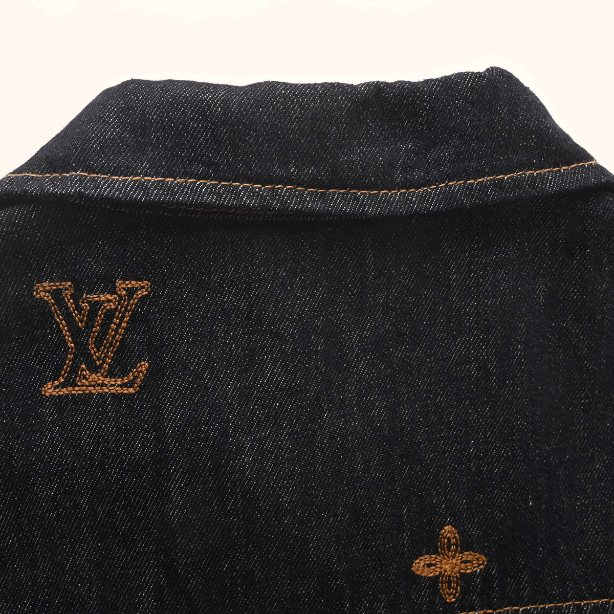 Louis Vuitton Panelled Embroidered Denim Jacket | Statement Designer Jean Outerwear for Casual Streetwear Layering