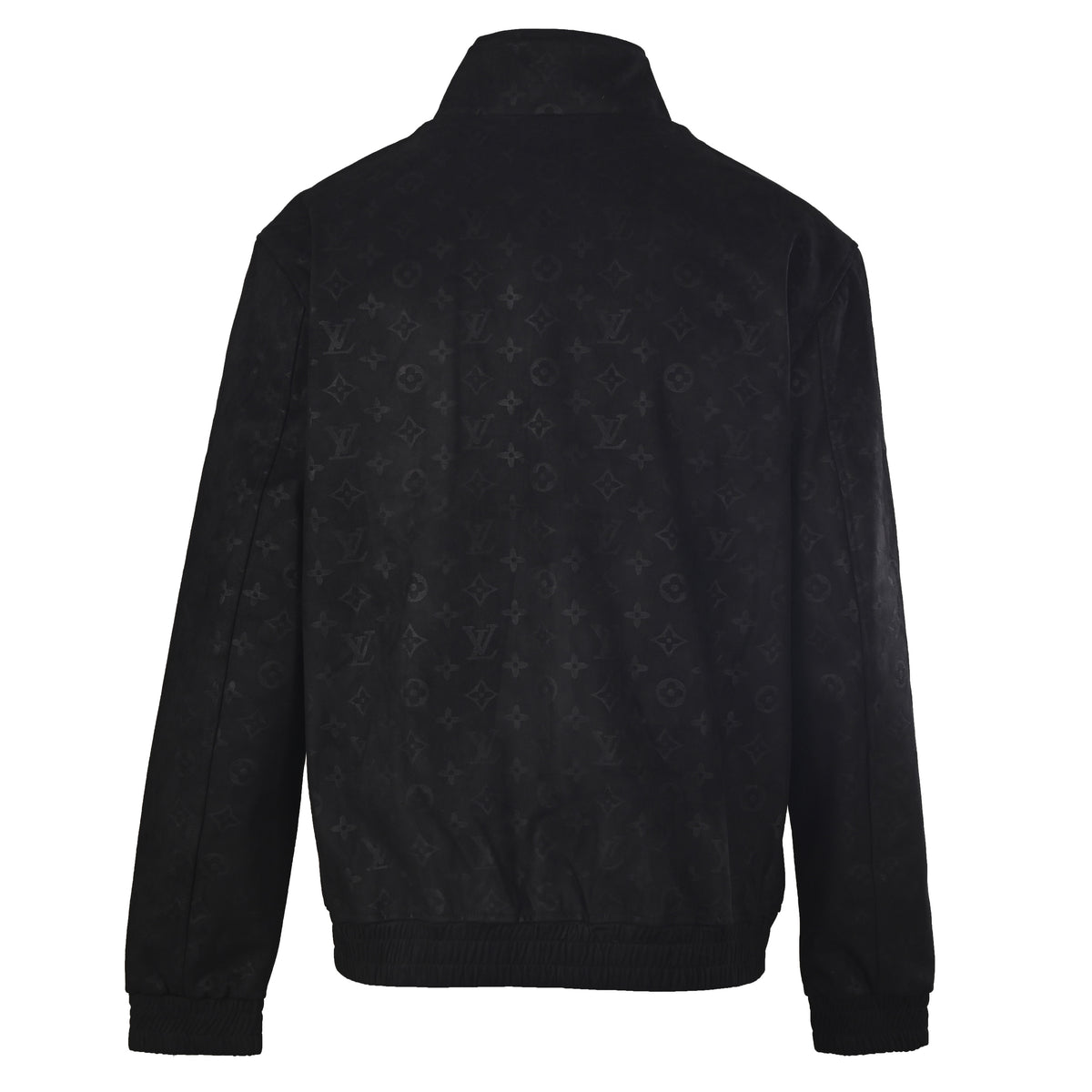 Louis Vuitton Airplane Embossed Suede Leather Jacket | Stand Collar Designer Outerwear with Aviation-Inspired Streetwear Style