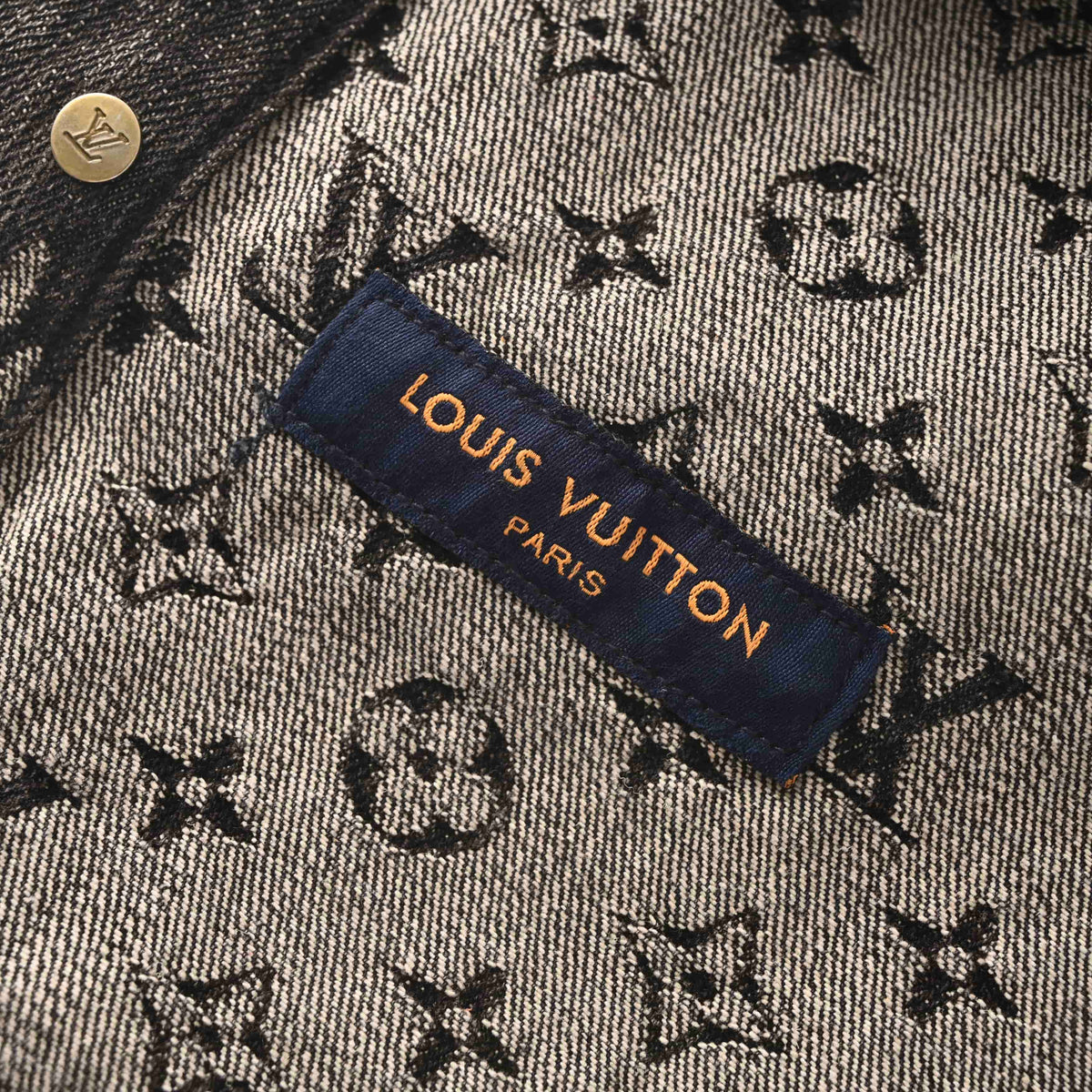 Louis Vuitton Checkerboard Monogram Panelled Denim Jacket | Long Sleeve Designer Streetwear