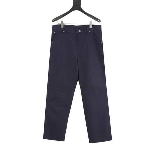 Burberry Cotton Cargo Trousers with Leather Back-Waist Patch
