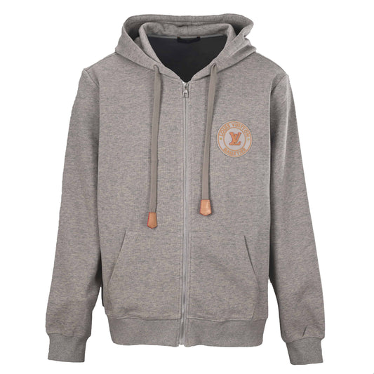 Louis Vuitton Circular Logo Zip-Up Hooded Jacket | Designer Casual Outerwear for Everyday Streetwear