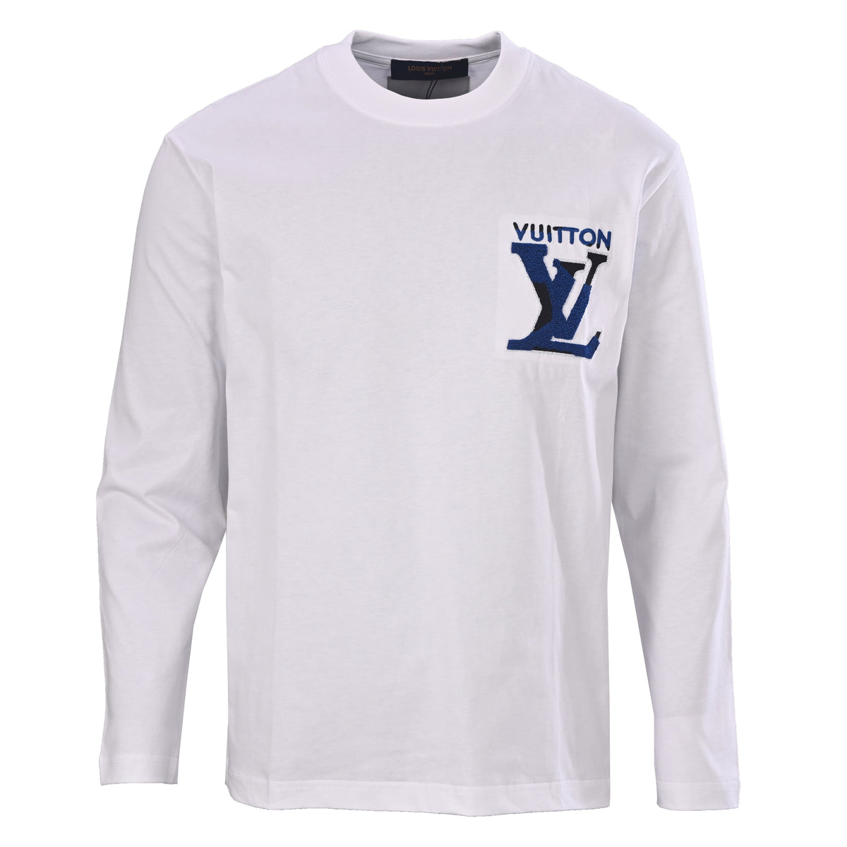 Louis Vuitton Mottled Long Sleeve T-Shirt with Terry Floral Chest Embroidery | Designer Casual Streetwear