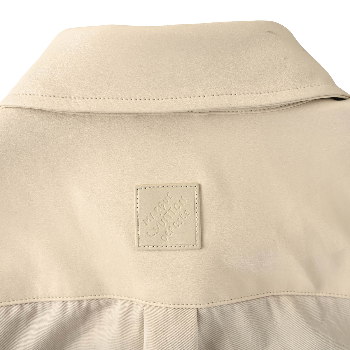 Louis Vuitton Logo Embroidered Single-Breasted Leather Jacket with Pockets | Luxury Designer Smart Casual Outerwear