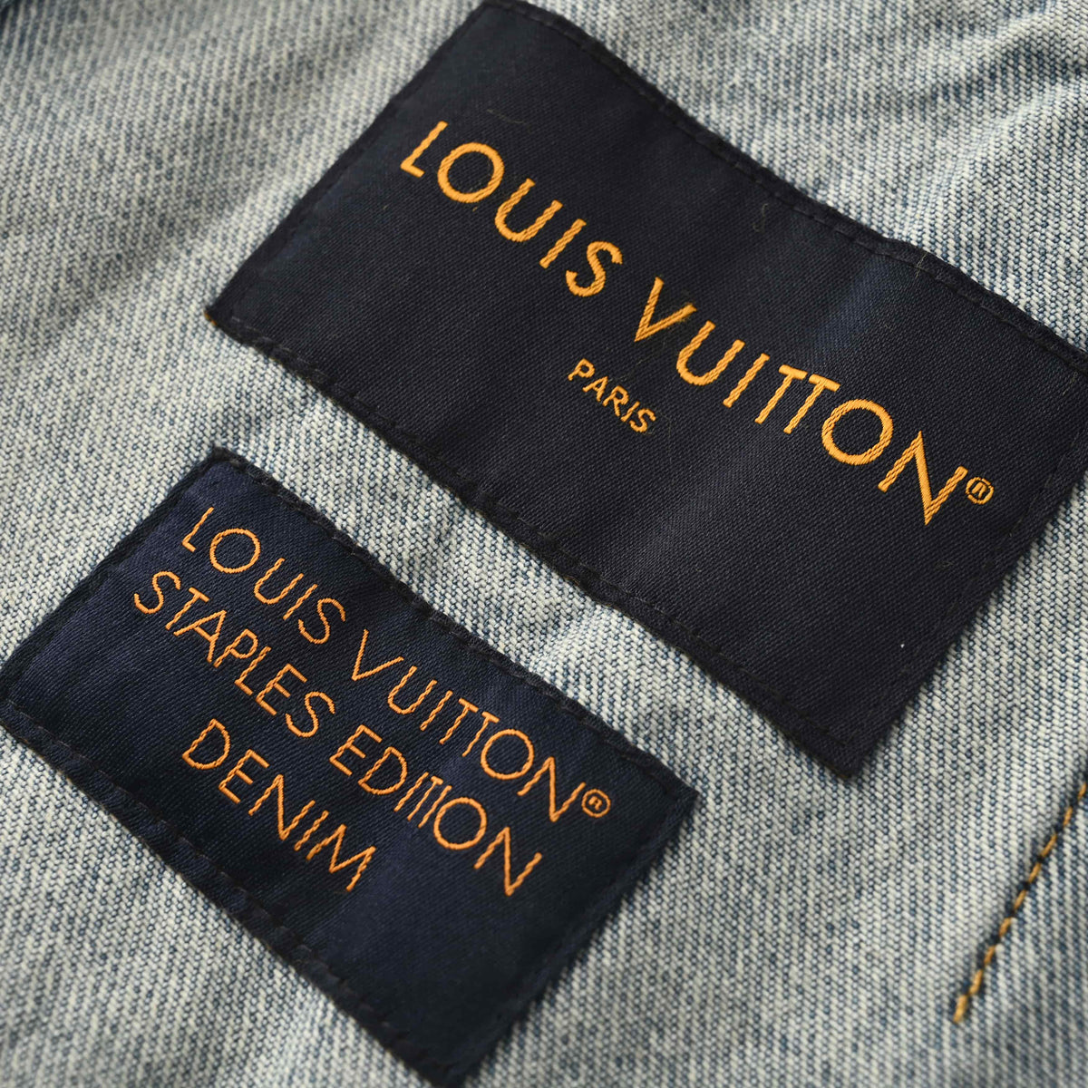 Louis Vuitton Truck Motif Denim Jacket - Faded Wash Embroidered Cotton Designer Streetwear Outerwear