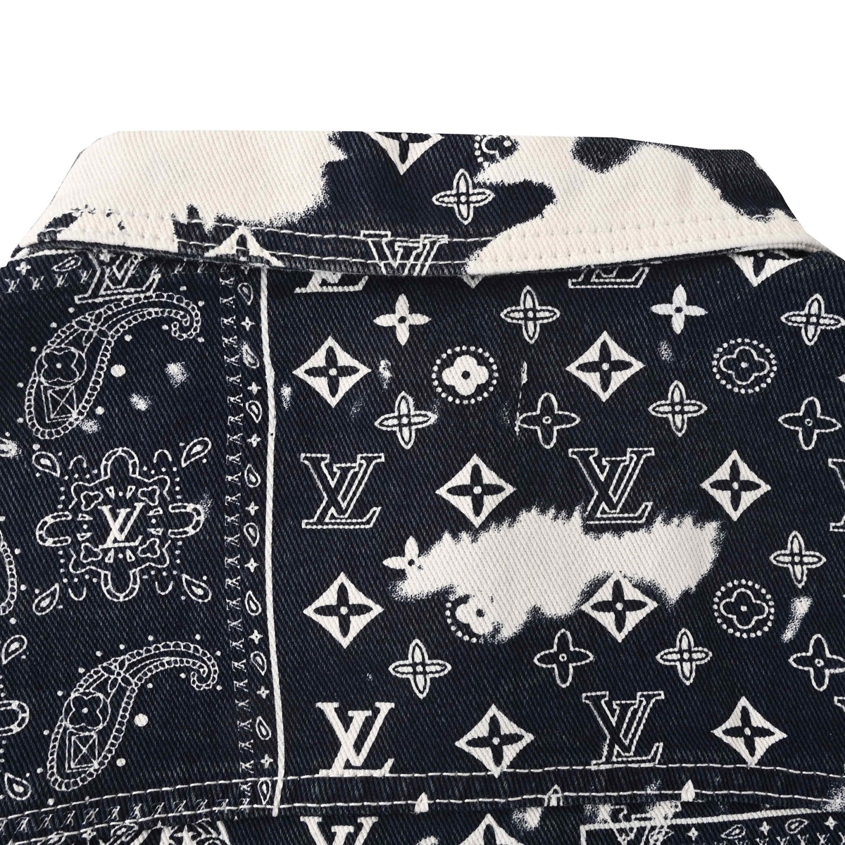 Louis Vuitton Paisley Denim Jacket | Bandana-Inspired Designer Jean Outerwear for Casual Streetwear