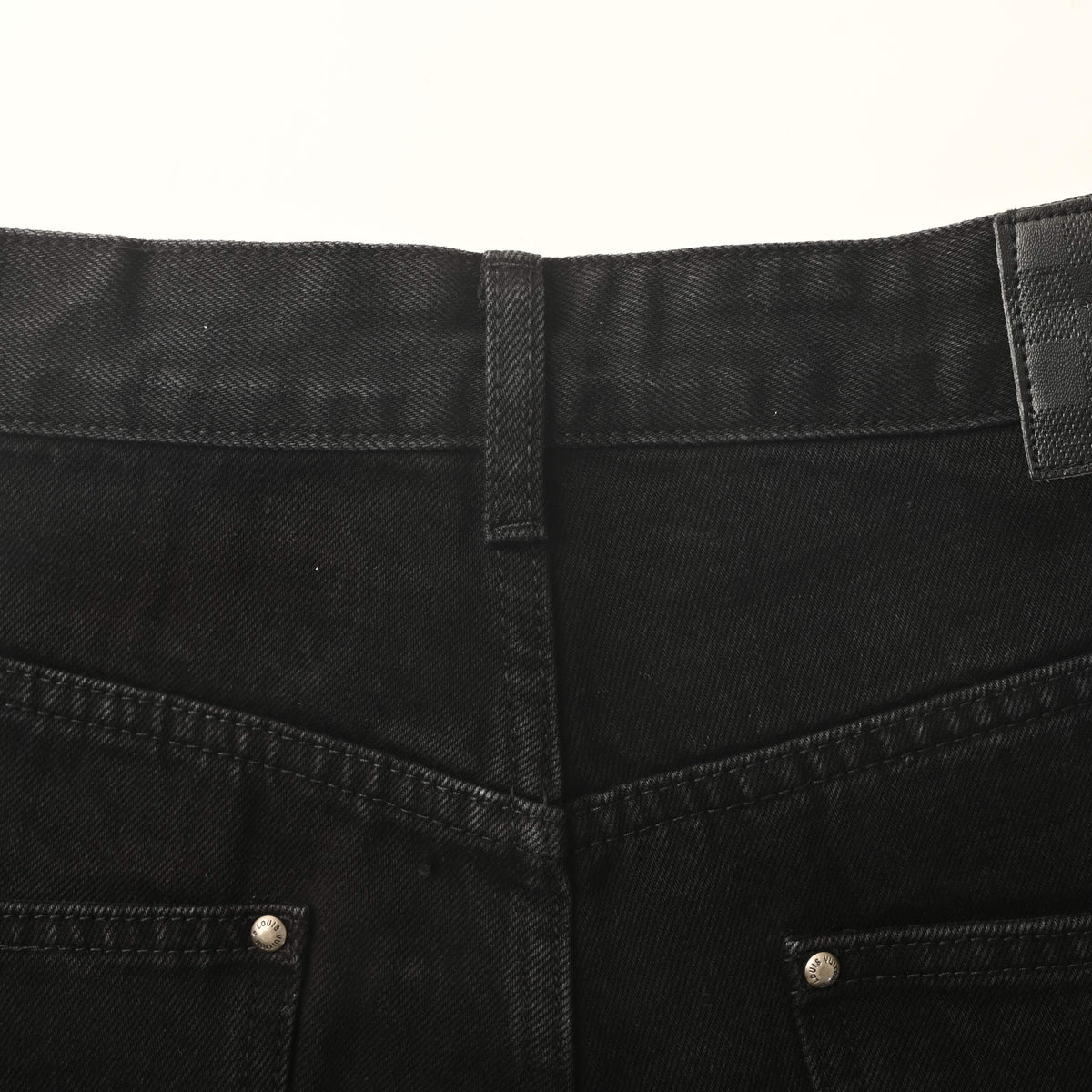 Louis Vuitton Monogram Black Wash Wide-Leg Jeans - High-Waisted Distressed Unisex Designer Denim
