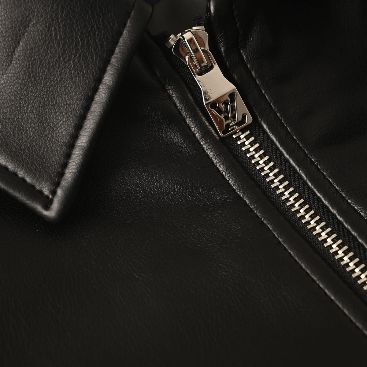 Louis Vuitton Black & Gold Embroidered Collared Leather Jacket | Statement Luxury Outerwear & Designer Streetwear