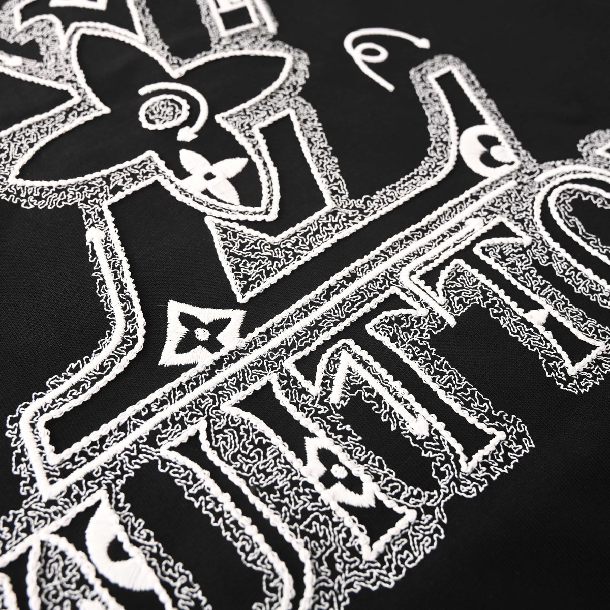 Louis Vuitton Letter Logo Embroidery Tee | Front & Back Luxury Casualwear