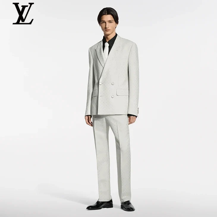 Louis Vuitton White Monogram Slim Trousers