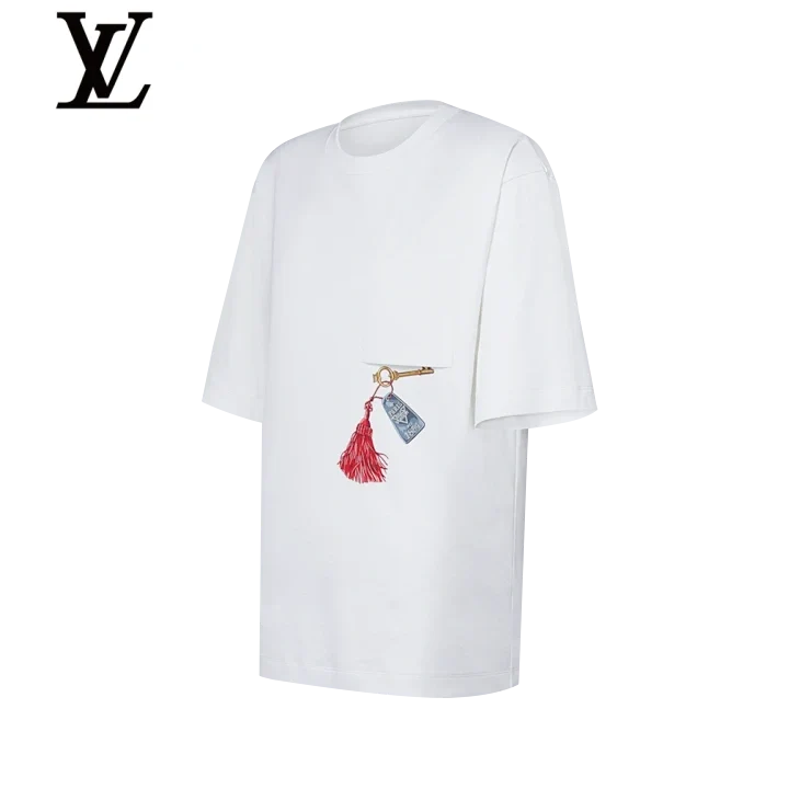 Louis Vuitton White Tassel Key Pocket Print T-Shirt