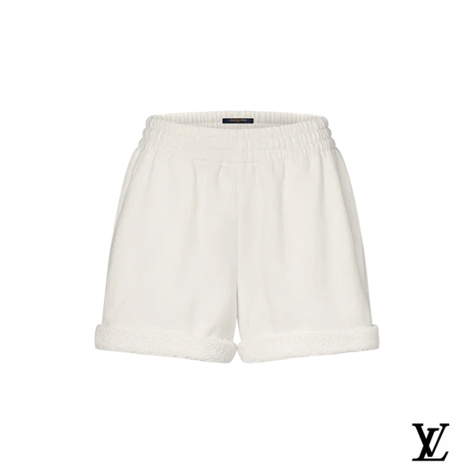 Louis Vuitton White Terry Cuffed Drawstring Shorts