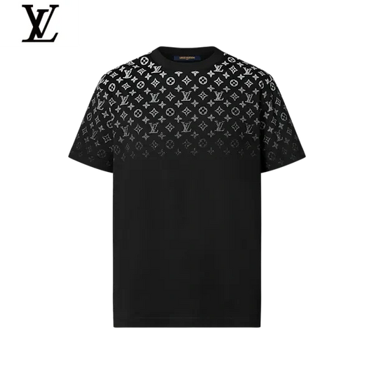 Louis Vuitton Black Gradient Silver Monogram Cotton Short Sleeve Tee