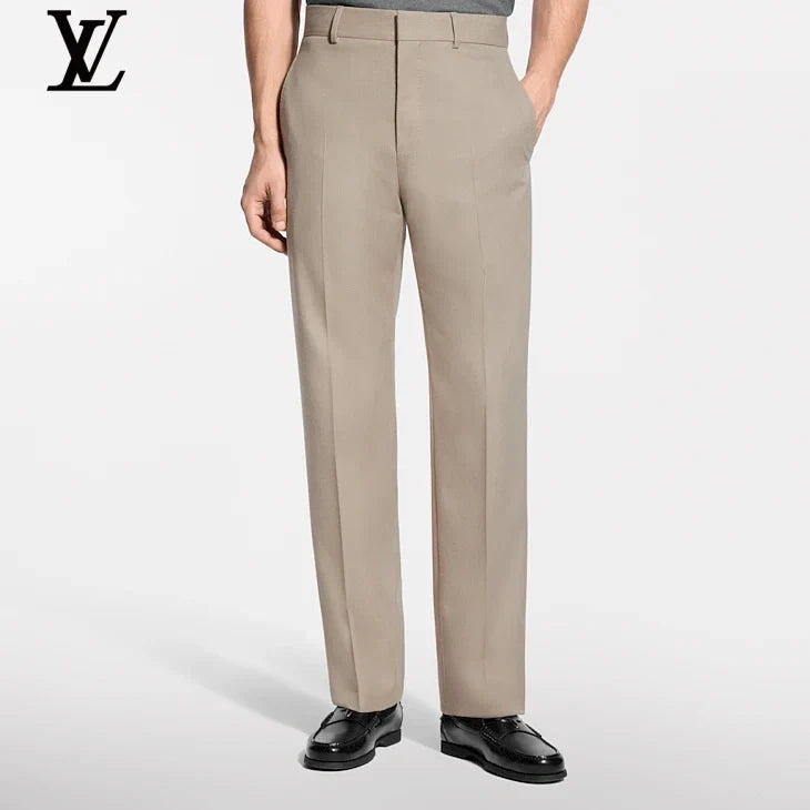 Louis Vuitton Beige Straight-Fit Linen Trousers