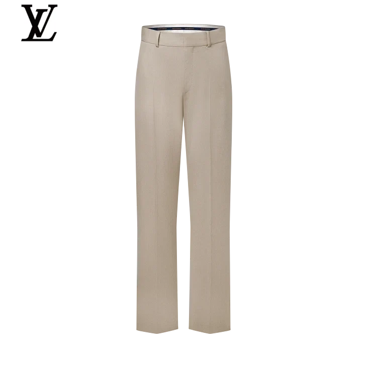 Louis Vuitton Beige Straight-Fit Linen Trousers