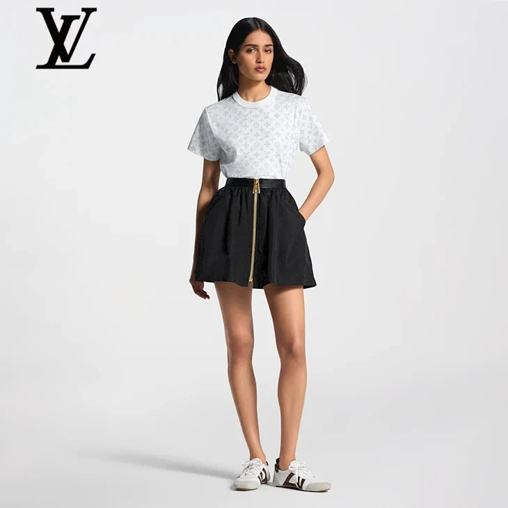 Louis Vuitton White Rhinestone Monogram Short-Sleeve T-Shirt